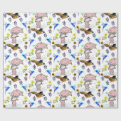 Papieren vogels ompakken cadeaupapier (Vlak)