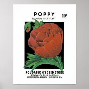 Papieretiket voor papaverzaad poster