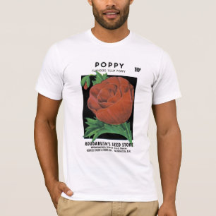 Papieretiket voor papaverzaad t-shirt
