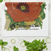 Papieretiket voor papaverzaad theedoek (Gevouwen)