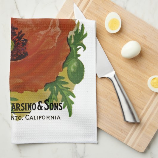 Papieretiket voor papaverzaad theedoek (Quarter Fold)