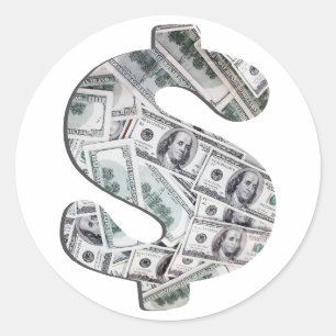 papiergelddag ronde sticker