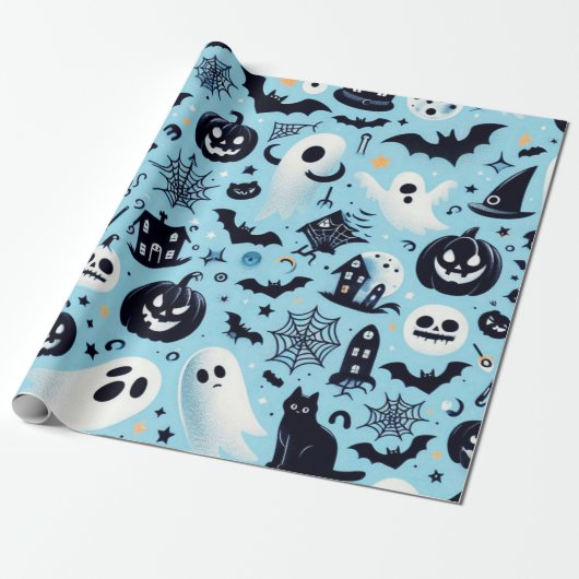 Papierhalloween verpakken cadeaupapier (Uitgerold)
