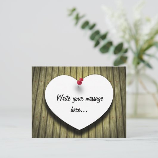 Papierhandgeschreven script, bijtend briefkaart (Staand voorkant)