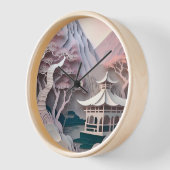 Papierkutout Pavilion Landscape Wall klok (Hoek)
