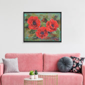 Papierlade met papaverbloemen omwikkeld door Renee Canvas Afdruk (Insitu (Woonkamer))