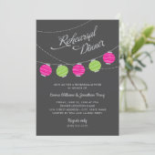 Papierlampions roze groene bruiloft kaart (Staand voorkant)