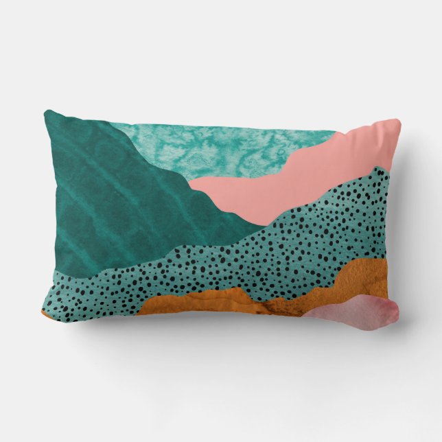 Papierlandschap, geknipt, gedraaide randen, groent kussen (Achterkant)