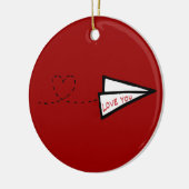 Papierliefdesbrief Keramisch Ornament (Links)