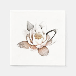 PAPIERNAPKIN : WITTE LOTUS SERVET