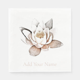 PAPIERNAPKIN : WITTE LOTUS +  SERVET