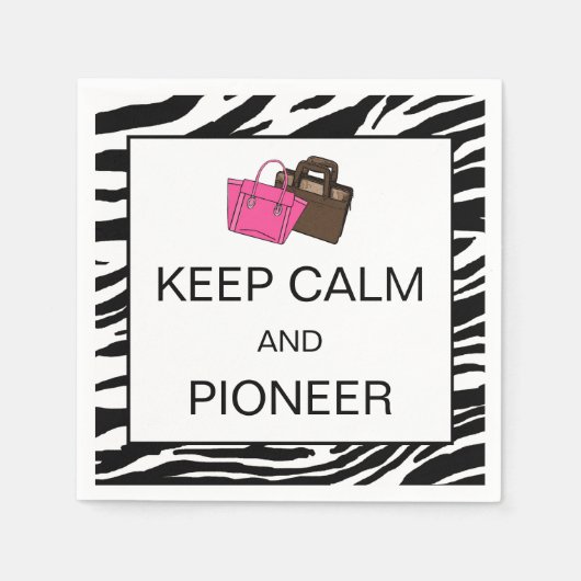 PAPIERNAPKINS VAN HET PAPIER "BEHOUD KALM EN PIONE SERVET (Voorkant)