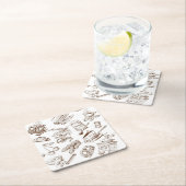 Papierpatroon Vierkante Kartonnen Onderzetter (Insitu)