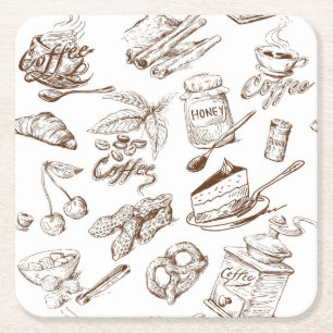 Papierpatroon Vierkante Kartonnen Onderzetter