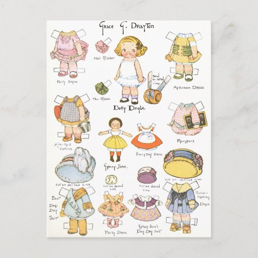  papierpop briefkaart (Voorkant)