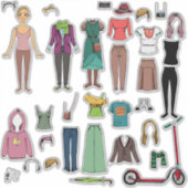 Papierpop Sticker (Voorkant)