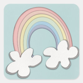 Papierregenboog Vierkante Sticker