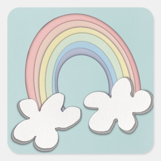 Papierregenboog Vierkante Sticker (Voorkant)
