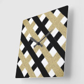 Papierriem voor zwart en goudzwart vierkante klok (Hoek)