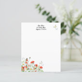 Papiers à lettres, Fleurs sauvages et papillons (Debout devant)