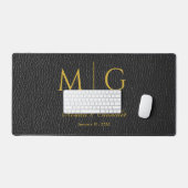Papiers à monogramme avec nom de couple Fond noir (Clavier et souris)