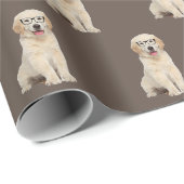 Papiers Cadeaux avec Chiot Golden Retriever avec L (Coin rond)