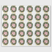Papiers cadeaux Couronne de Noël Chic (Plat)