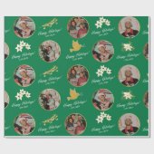 Papiers cadeaux verts personnalisés - Noël Ho (Plat)