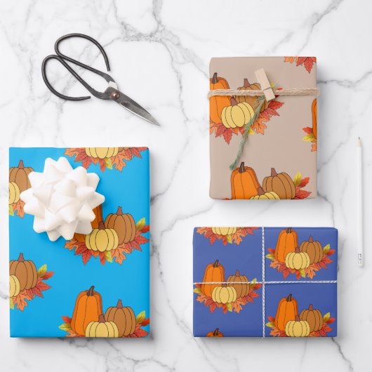 Papiers citrouilles Envelopper Papier Papier Plat  (Recto)