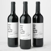 Papiers de Divorce fraîchement signés Étiquette de (Bouteilles)