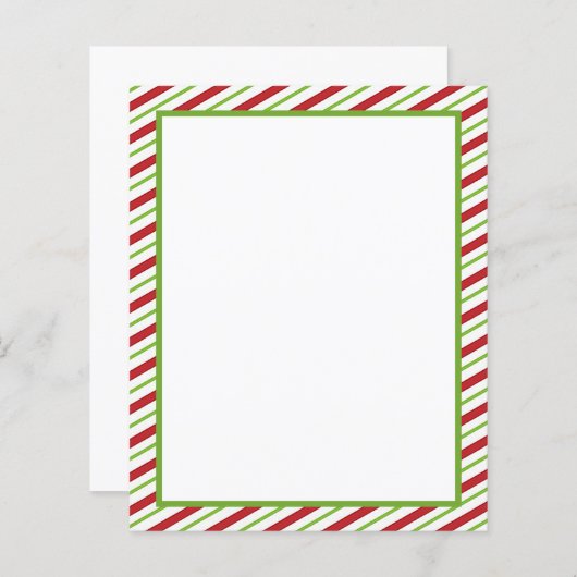 Papiers de Noël à rayures rouges et vertes (Devant / Derrière)