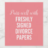 Papiers Divorce fraîchement signés - Étiquette de  (Étiquettes simples)