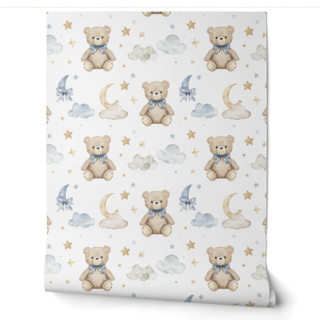 Papiers peints pour nurseries avec ours en peluche (Déroulement)