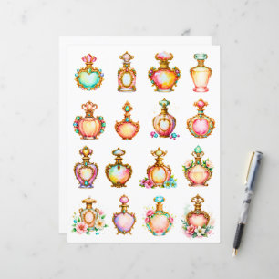 Papiers scrapbook Bouteilles de parfum de style an