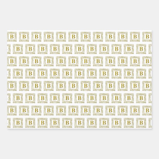 Papierset met onmiddellijke verpakking - Monogram Inpakpapier Vel (Voorkant 2)