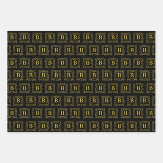 Papierset met onmiddellijke verpakking - Monogram Inpakpapier Vel (Voorkant)