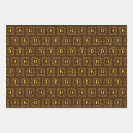 Papierset met onmiddellijke verpakking - Monogram Inpakpapier Vel (Voorkant 3)