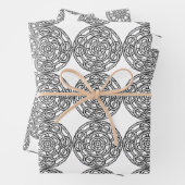 Papierset met zwarte en witte Keltische stijl Inpakpapier Vel (In situ)