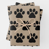 Papierset oppakken - Puppy Paw Prints Inpakpapier Vel (In situ)