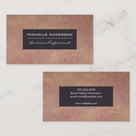 Papierstructuur | Donkergrijze lijst Visitekaartje (Voorkant / Achterkant)