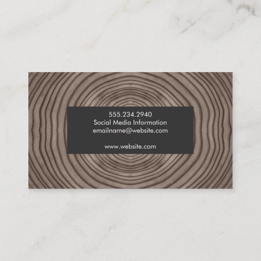 papierstructuur | houtnerf visitekaartje (Achterkant)