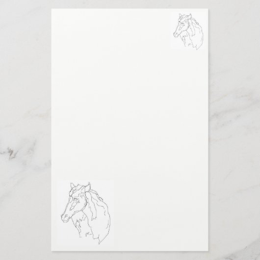 Papiertekening van een paard briefpapier (Voorkant)