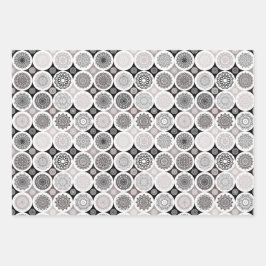 Papierverpakkingsset van 3 vellen abstracte mandal