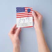 PAPIERVlagballon 4 juli BBQ Uitnodigen Flyer (Hand)