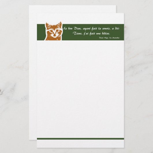 Papierwaren: Le Chat Briefpapier (Voorkant / Achterkant)