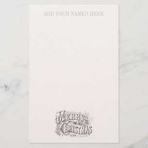PAPIERWAREN: VINTAGE "MERRY CHRISTMAS" BRIEFPAPIER