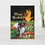 Papillion chien Happy 92 Carte Anniversaire Spécif (Devant)
