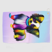 Papillion Pop Art Pastel Golfhanddoek (Horizontaal)