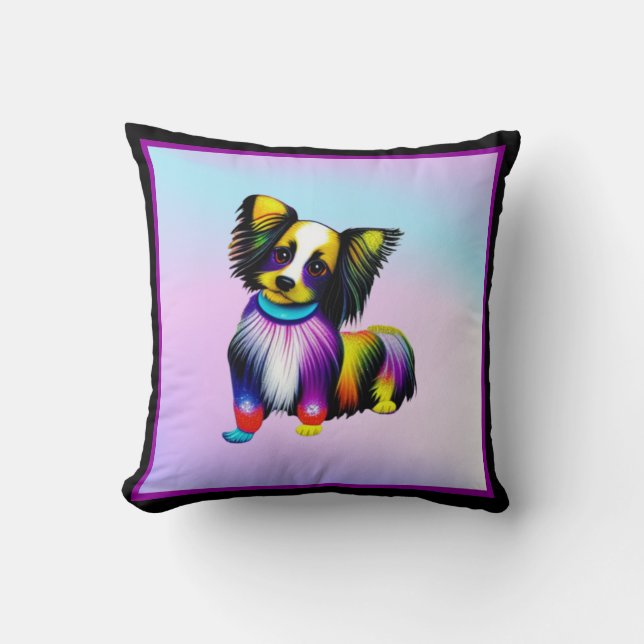 Papillion Pop Art Pastel Kussen (Voorkant)