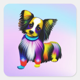 Papillion Pop Art Pastel Vierkante Sticker